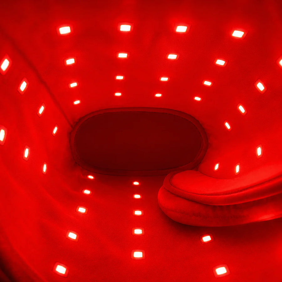 Close-up of the wrap's interior glowing red during a 15-minute session