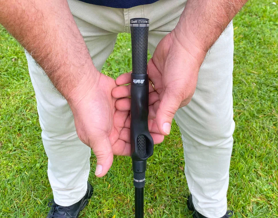 Correct lead-hand position on a golf club